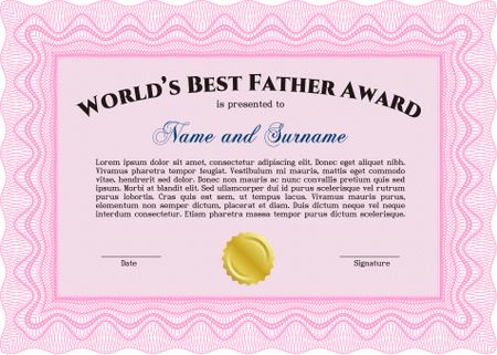 Pink world's best father award template