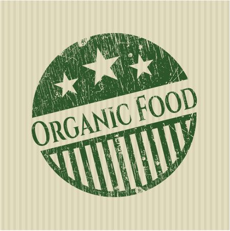 Organic food green rubber grunge stamp