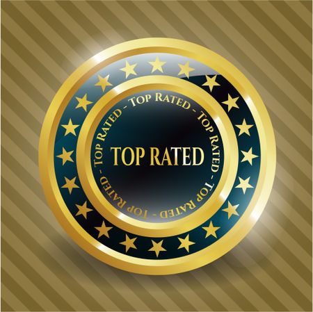 Top rated gold shiny badge