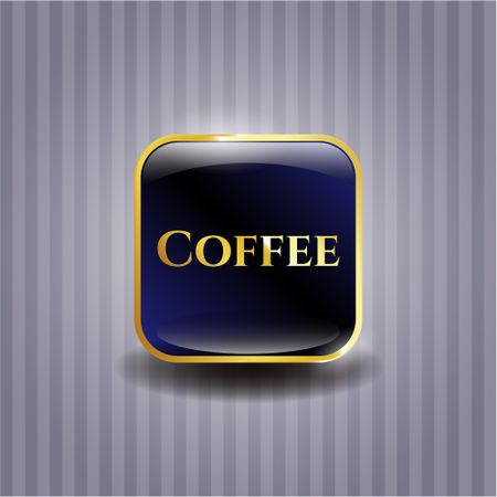 Coffee blue shiny badge