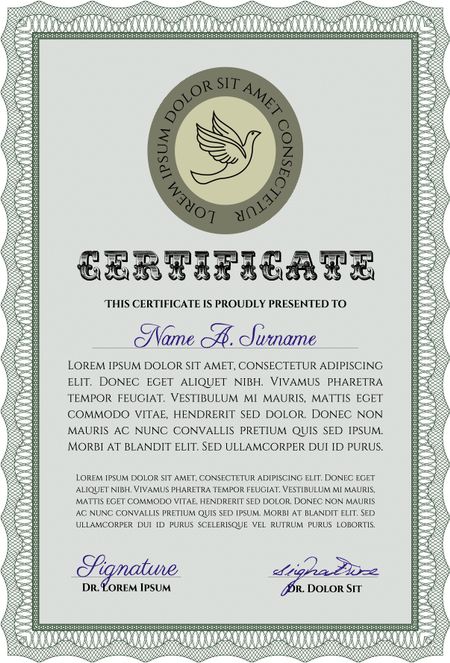 Certificate template. Vector certificate template.Cordial design. With quality background. 