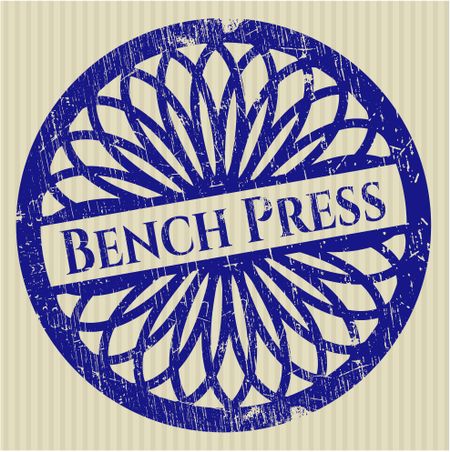 Blue bench press rubber stamp