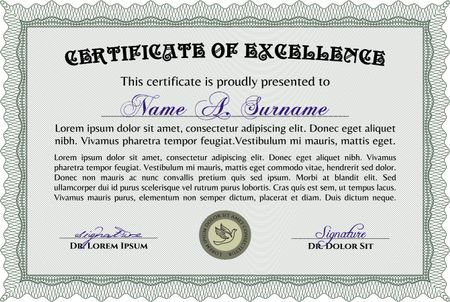 Certificate of achievement. Beauty design. Vector pattern that is used in money and certificate.With complex background. 