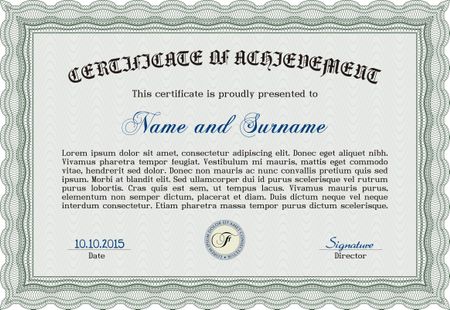 Diploma or certificate template. With background. Beauty design. Diploma of completion.