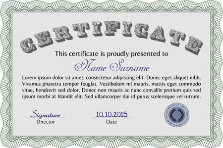Diploma. Customizable, Easy to edit and change colors.Retro design. With linear background. 