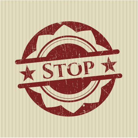 Stop red rubber stamp