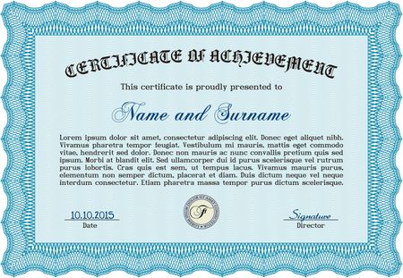 Certificate template. Complex background. Detailed.Beauty design. 