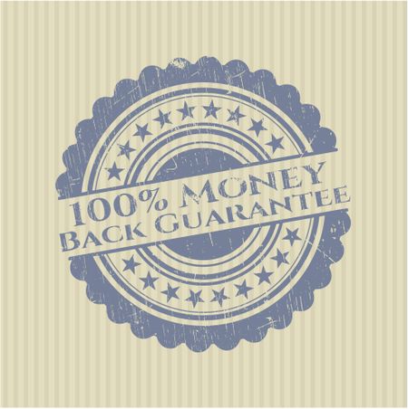100% Money back guarantee rubber stamp