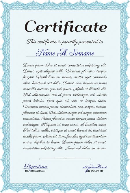Diploma. Complex background. Beauty design. Vector pattern that is used in money and certificate.