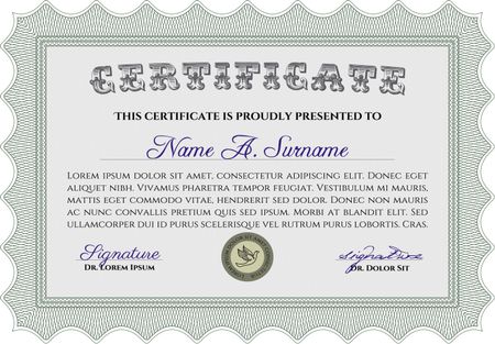 Certificate of achievement. Border, frame.Lovely design. Easy to print. 