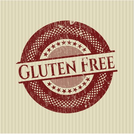 Red gluten free rubber stamp