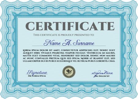 Certificate of achievement template. Superior design. Vector certificate template.With complex background.