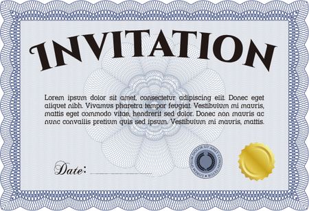 Formal invitation. Nice design. With quality background. Border, frame.