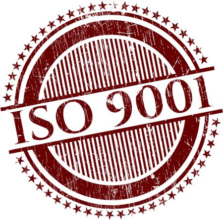Iso 9001 red rubber stamp
