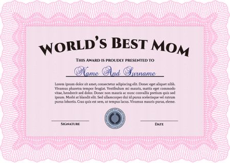 World's best mom template, pink color
