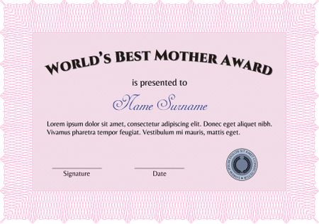 World's best mother award template
