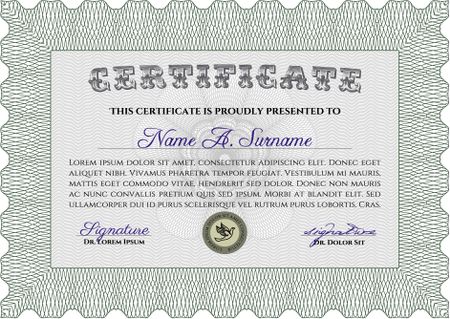 Sample certificate or diploma. Customizable, Easy to edit and change colors.With complex background. Elegant design. 