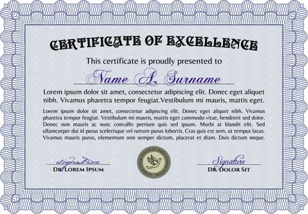 Sample Certificate. Customizable, Easy to edit and change colors.Complex background. Artistry design. 