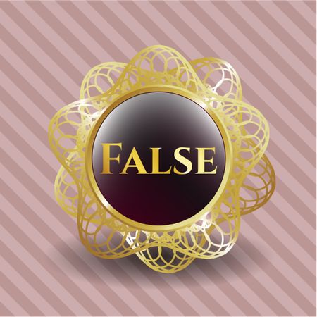 False gold shiny badge