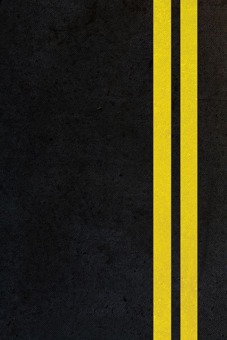 double yellow lines on vertical road