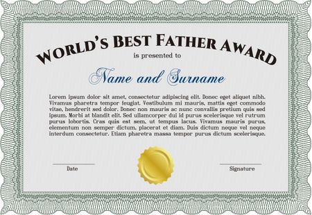 Green world's best father award template