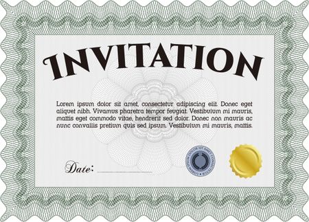 Vintage invitation. With background. Customizable, Easy to edit and change colors.Sophisticated design. 