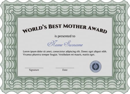 Green world's best mother award template