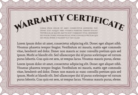 Sample Warranty template. Very Customizable. Complex frame. With sample text. 