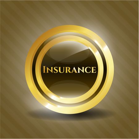 Insurance gold shiny badge