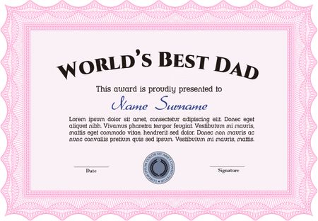 Pink World's best father award template