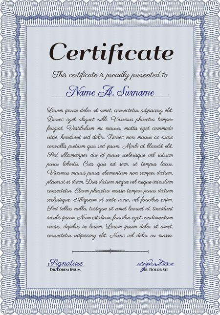 Sample Diploma. With background. Vector pattern that is used in money and certificate.Superior design. 