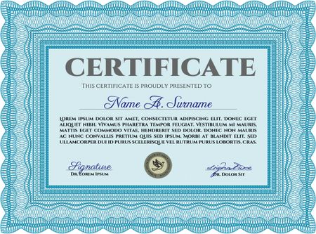 Certificate template or diploma template. Excellent design. Border, frame.With background.