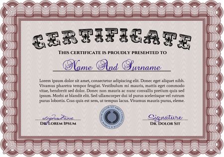 Diploma or certificate template. Customizable, Easy to edit and change colors.With linear background. Beauty design. 