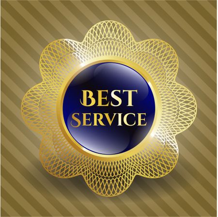 Best service blue shiny badge