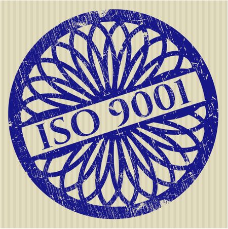 Iso 9001 blue rubber stamp