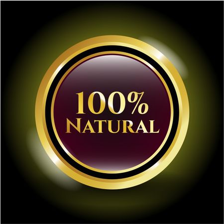 100% Natural golde shiny badge