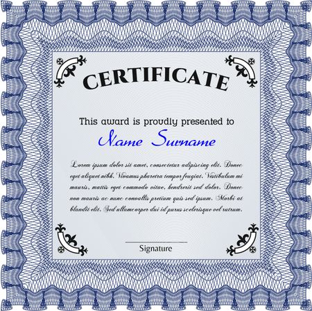 Certificate of achievement template. Customizable, Easy to edit and change colors.Retro design. With guilloche pattern. 