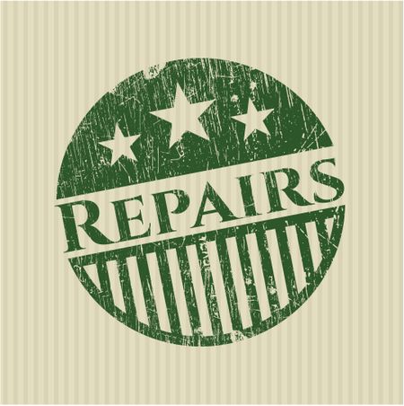 Repairs green rubber stamp