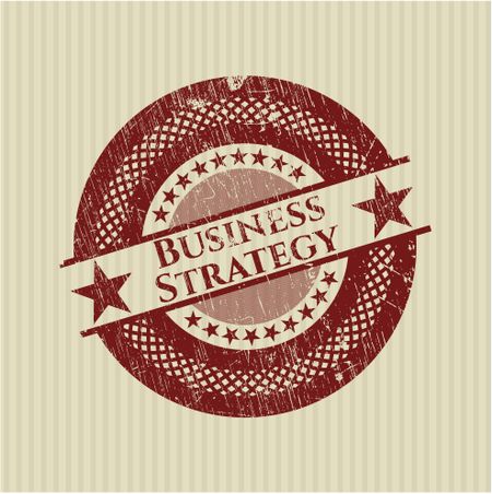 Business Strategy red rubber grunge stamp