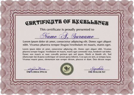 Certificate. Beauty design. With quality background. Frame certificate template Vector.