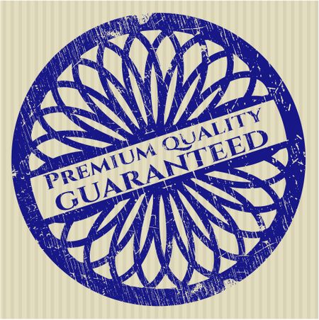 Premium quality guaranteed blue rubber stamp