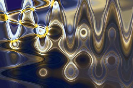 Decorative abstract of swirls and involution with effect of blurred bubbles in multicolored goo