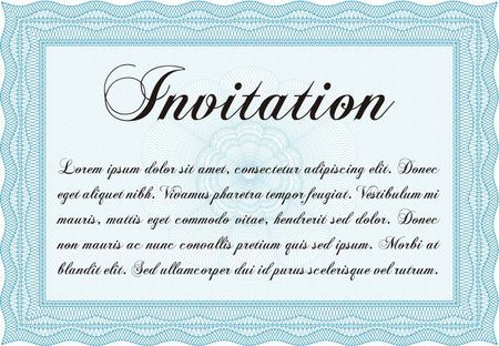 Retro invitation template. Excellent complex design. Vector illustration.With quality background.