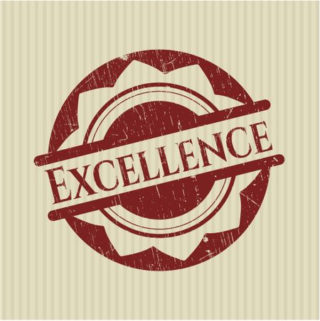 Excellence red rubber grunge stamp