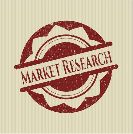 Market research red grunge rubber stamp