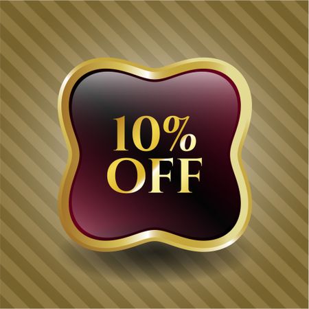 10% off red shiny badge