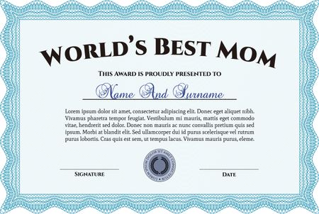 World's best mom award template