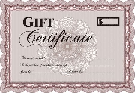 Gift certificate template. Detailed.With great quality guilloche pattern. Complex design. 