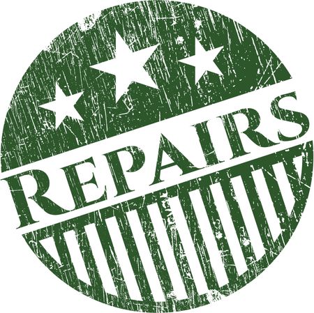 Repairs green rubber stamp