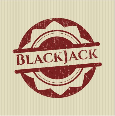Blackjack red rubber stamp